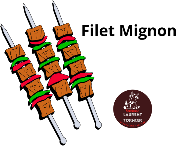 Brochette de filet mignon environ 200 gr 